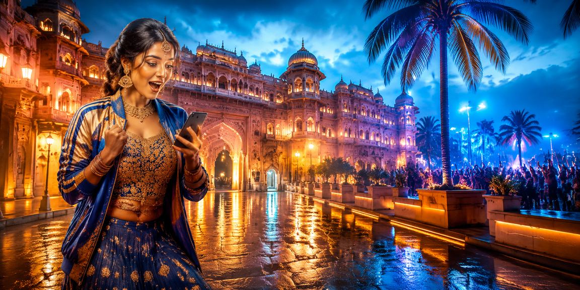 Indian mobile player enjoying cricket betting with vibrant colors
