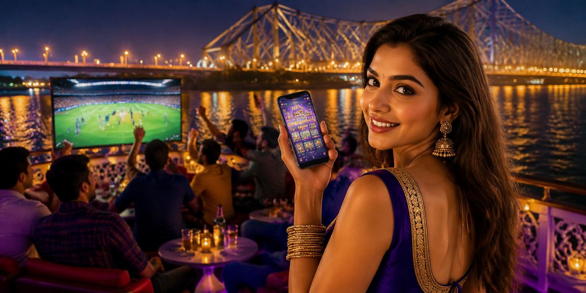 Cricket betting promotional concept with Kolkata local setting
